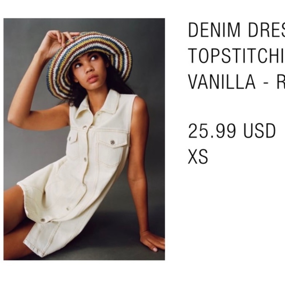 Denim Dress in Vanilla